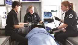 EMS students practice working in an emergency setting