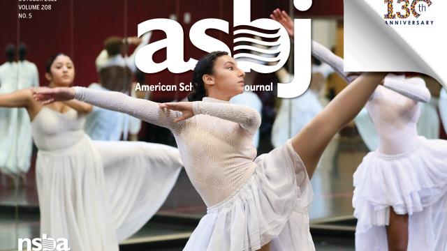 the cover of the October 2021 ASBJ Issue. Female students practice a dance