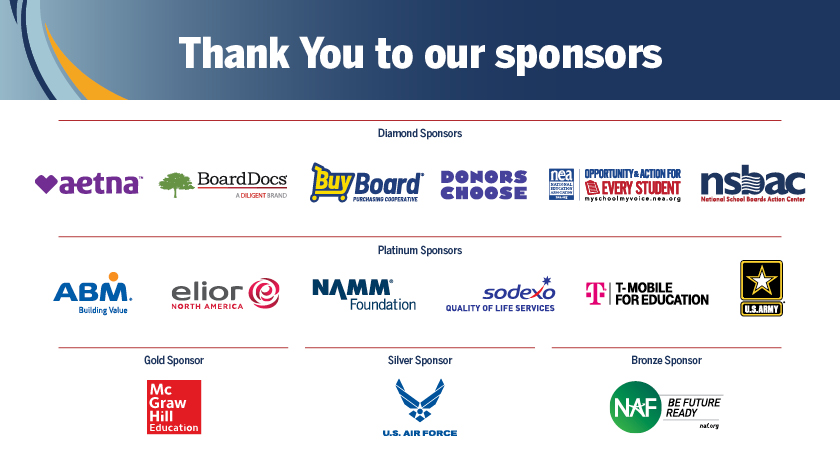An image that has logos of different companies and organizations that says "thank you to our sponsors"