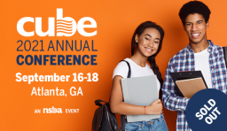 an image of two teenagers smiling, the text "CUBE 2021 Annual Conference September 16-18 Atlanta GA" there's also text that says "SOLD OUT"