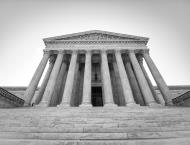 black and white photo of the supreme court